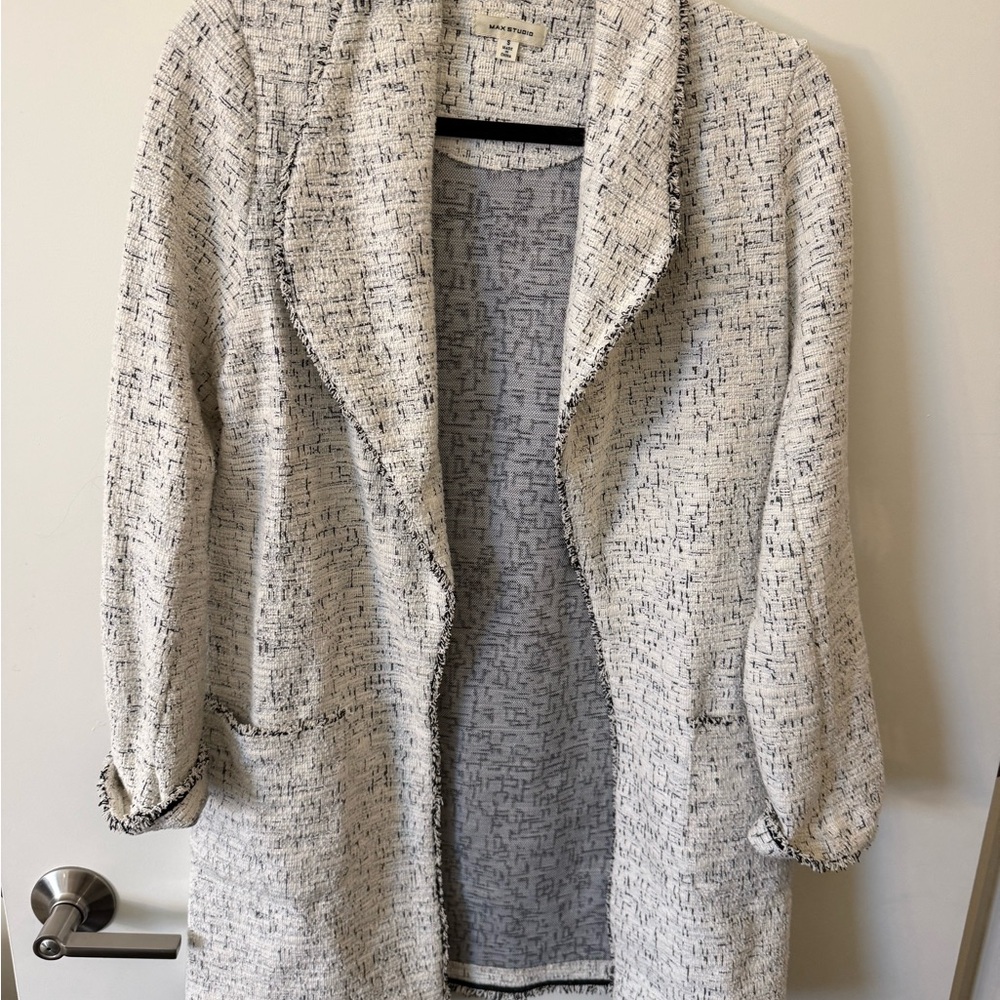 Max Studio Ivory Textured Blazer